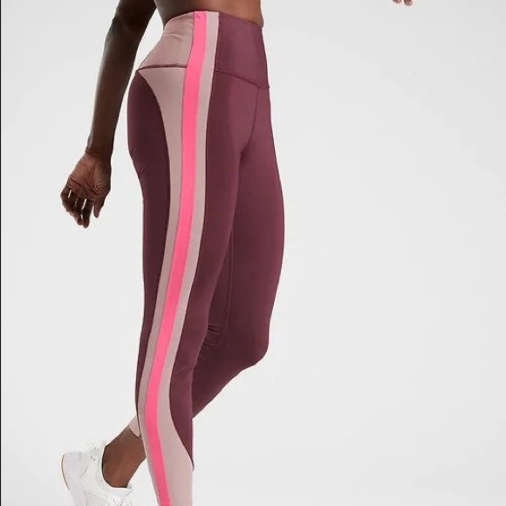 Athleta Crunch Colorblock7/8 tight supersonic pink